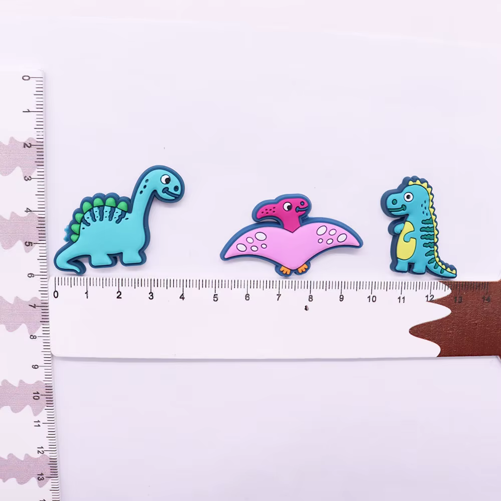 Breloques de chaussure de dinosaure de dessin animé, décorations de construction de chaussures migno