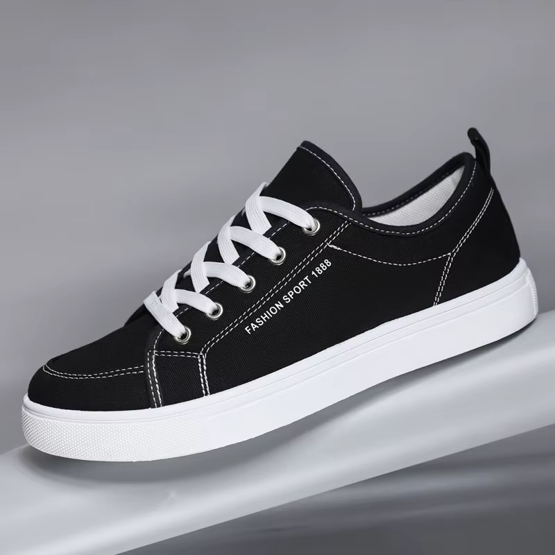 Chaussures en toile décontractées bleues pour hommes, baskets plates à lacets, design de luxe, coord