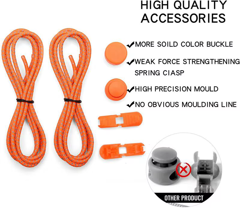 1 paire de lacets ronds à points colorés, serrure en plastique élastique, Sport de randonnée, sans c