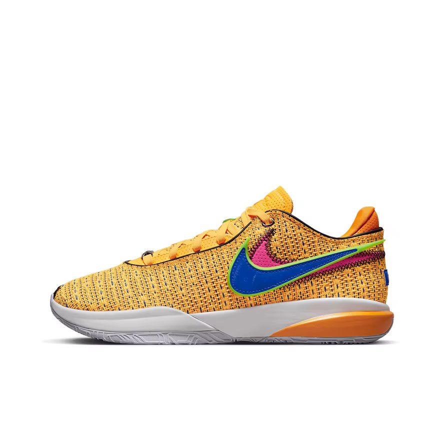 Chaussures de basket-ball Nike LeBron 20 unisexes à tige basse orange/bleu