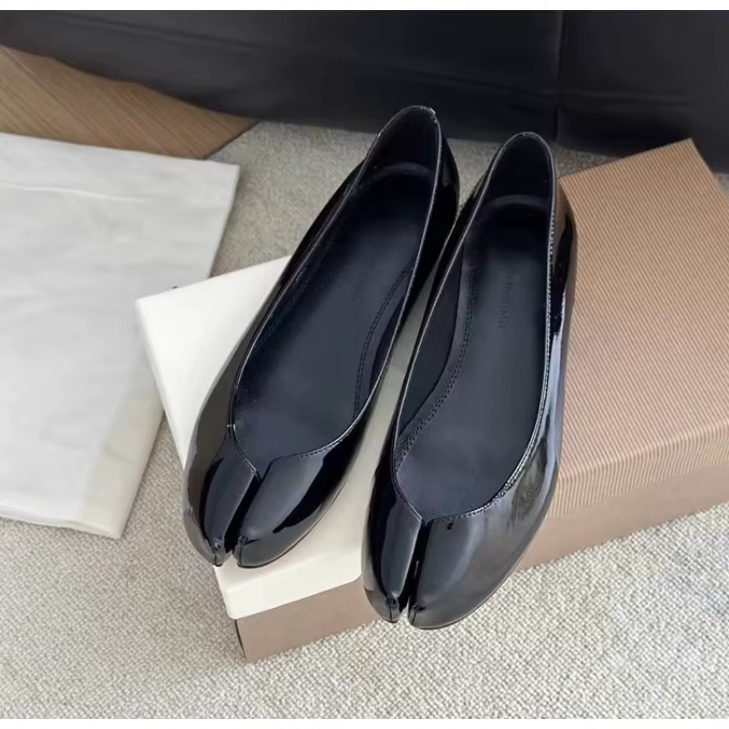 Chaussures simples de styliste, chaussures plates confortables en cuir verni Mary Jane pour femmes, 