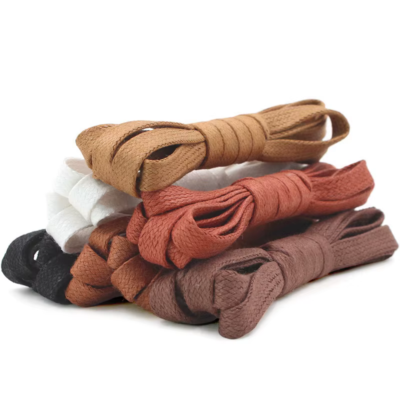 Lacets Lumineux Plats Cirés en Cuir Imperméable, Chaussures Décontractées, Bottes Unisexes, Longueur