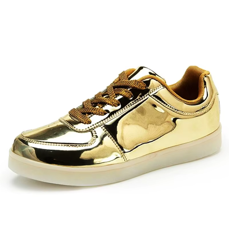 Hommes chaussures lumière scintillante Led femmes printemps mode Sport décontracté lampe fête or arg