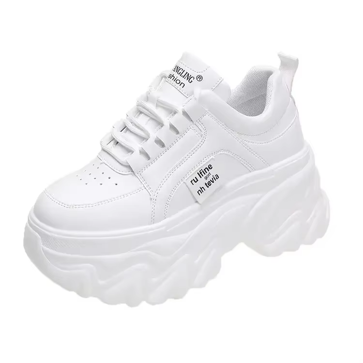 Femmes chaussures tendance blanc noir grosses baskets automne hiver fond épais papa chaussures de ha