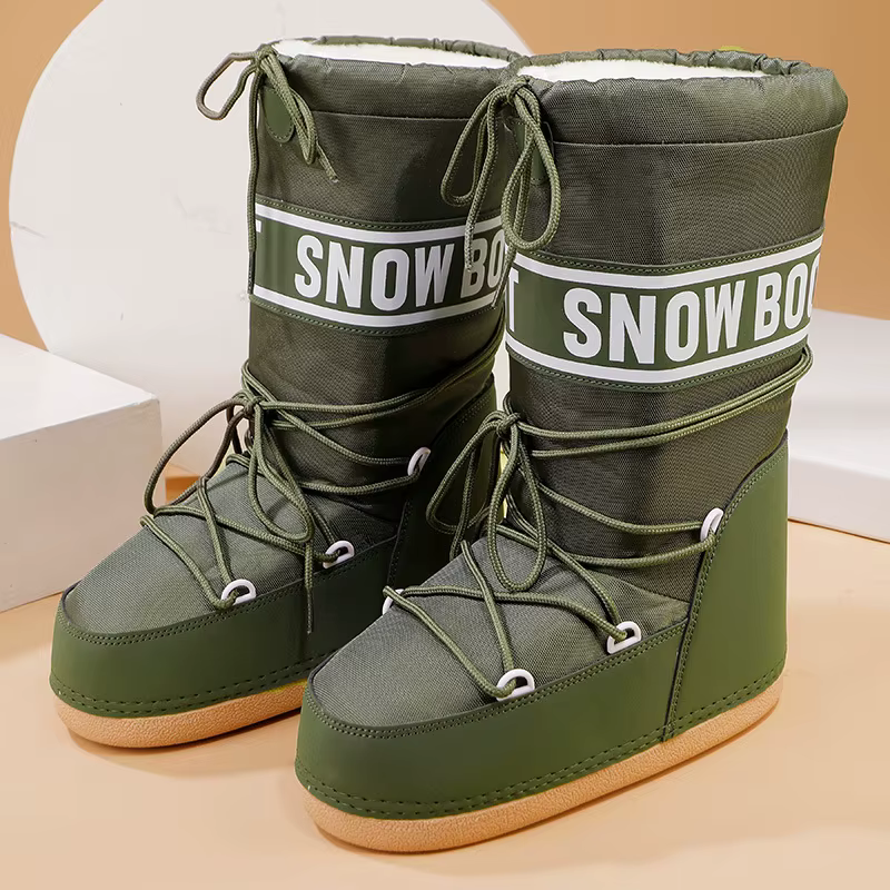 Bottes d'hiver femmes bottes de neige mi-mollet résistant au froid antidérapant épaissir peluche imp