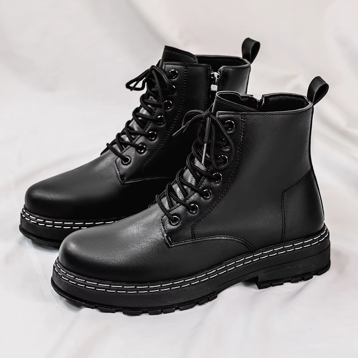 Bottes montantes pour hommes, chaussures décontractées à la mode, assorties avec tout, bottes de mot