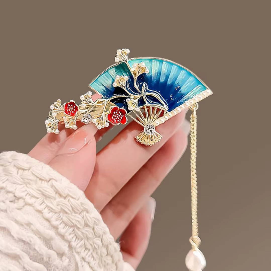 Accessoires de cheveux de style ancien pour femmes, design en forme d'éventail, pince latérale, pinc