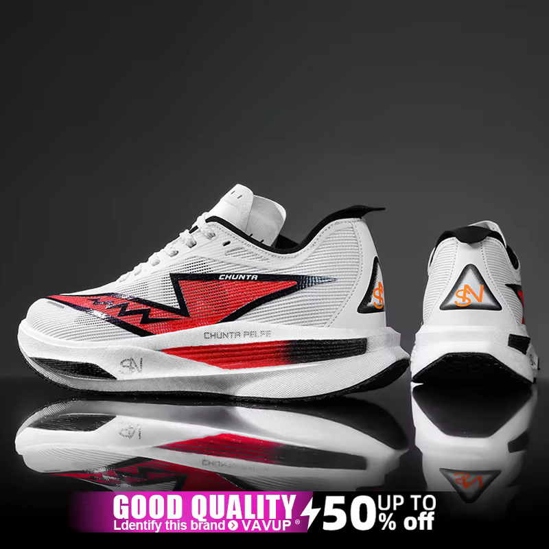 Chaussures de course à pied avec semelle en carbone, spécialité marathon, pour hommes, sport, respir