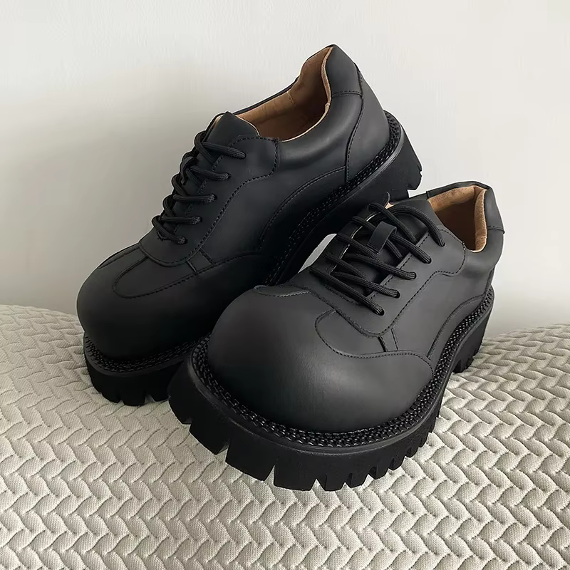 Chaussures Derby en cuir IG pour hommes, chaussures à grosse tête, sensation haut de gamme, design o