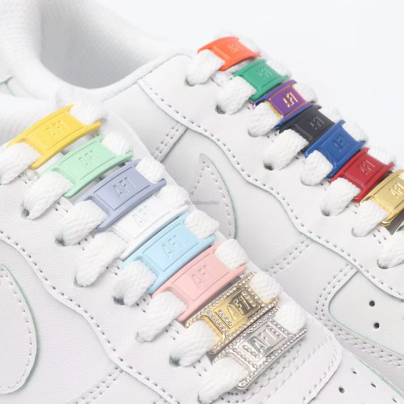 AF1 boucle lacets combinaison blanc lacets plats et décoration de chaussures costume Sneaker lacet A
