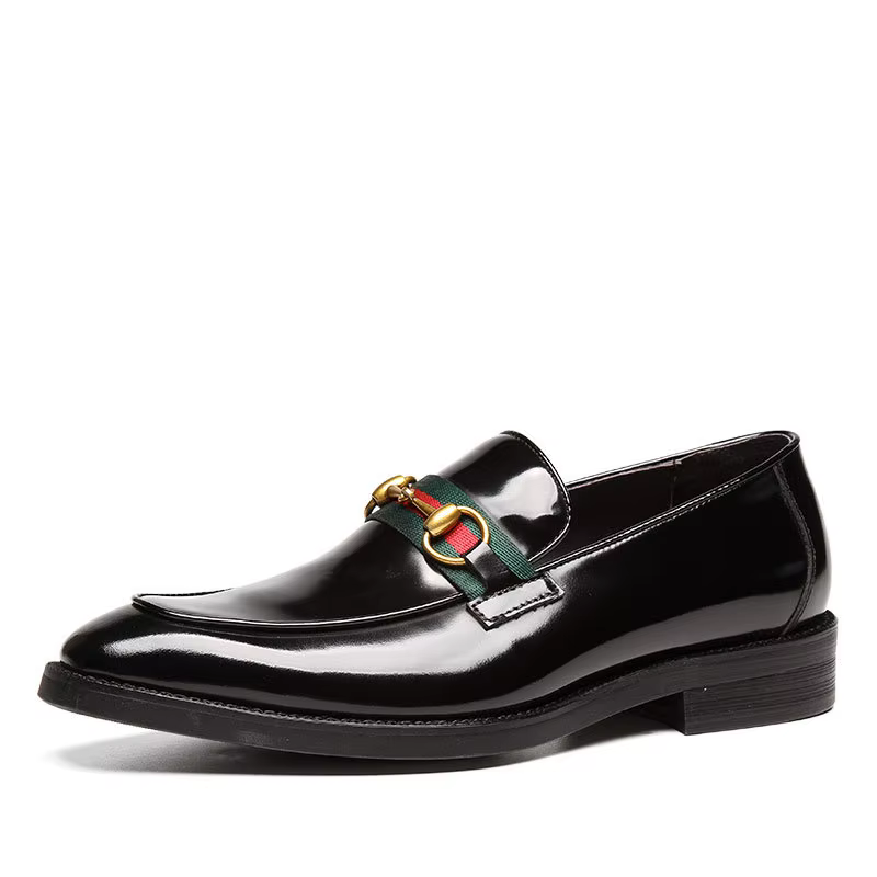 Chaussures en cuir verni pour hommes, chaussures formelles d'affaires, chaussures simples pour homme
