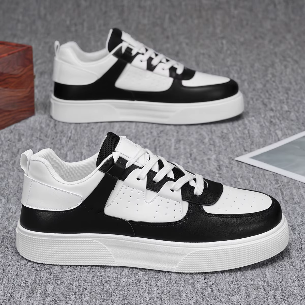 Chaussures de skate tendance pour hommes, basses, respirantes et confortables, à lacets, légères, po