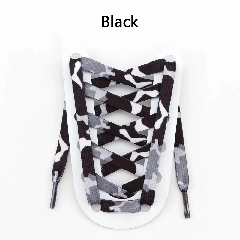 Lacets plats pour baskets, lacets de chaussures colorés, imprimé camouflage, pour bottes, chaussures