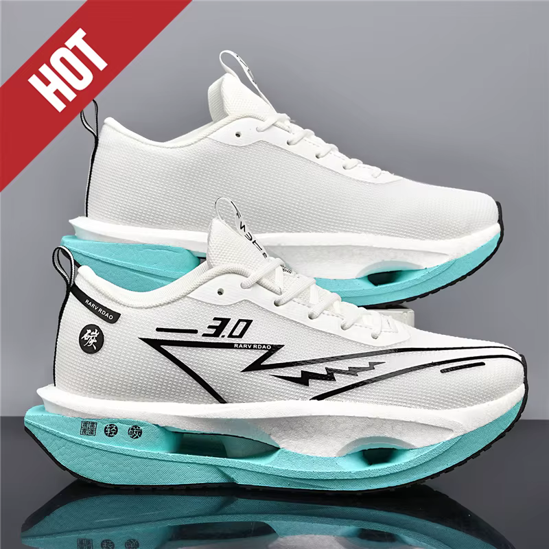 Chaussures de course à pied avec plaque en carbone, professionnelles, pour marathon, respirantes, lé