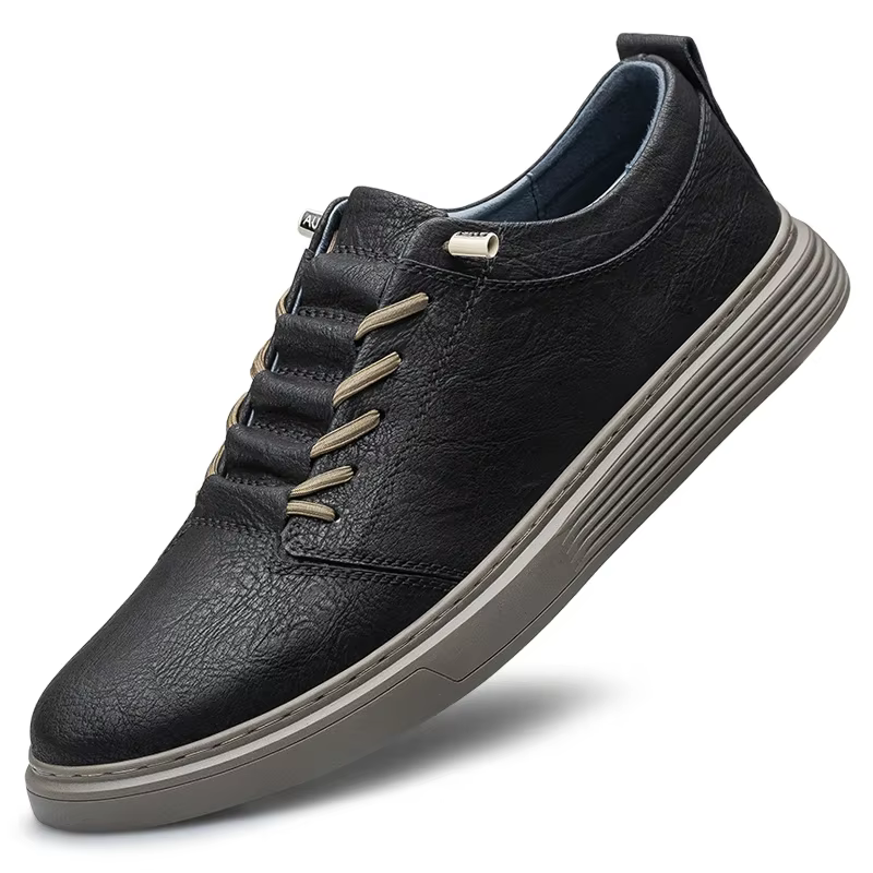 Chaussures décontractées en cuir véritable de créateur chaussures Oxford de sport de plein air noire