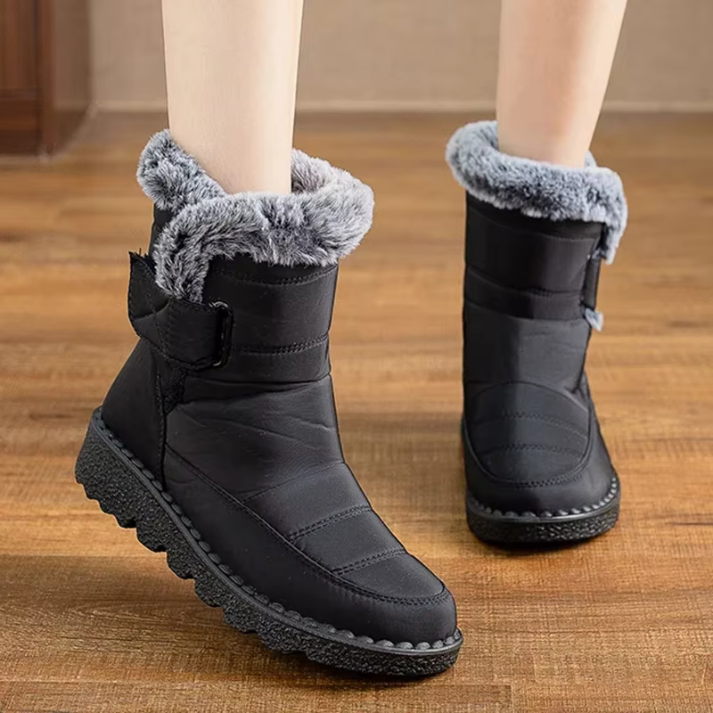 Bottes de neige plates imperméables pour femmes, chaussures pour femmes, garder au chaud, plate-form