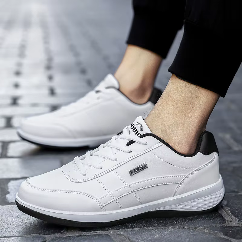 Chaussures décontractées légères pour hommes, printemps-automne, en cuir, pour l'extérieur, sportive