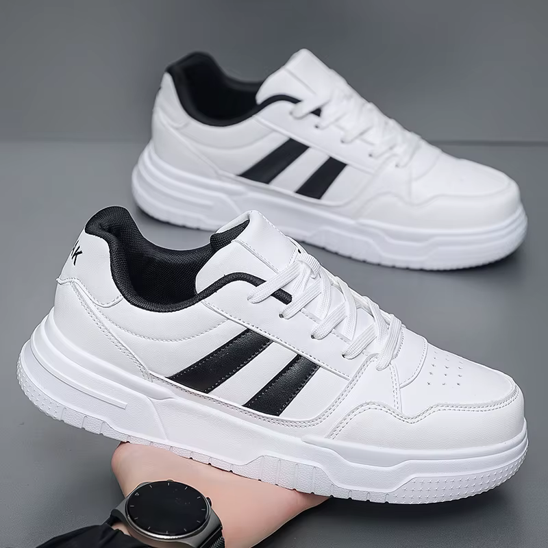 Baskets en cuir pour hommes, tendance, décontractées, pour le sport et le skateboard, grandes taille
