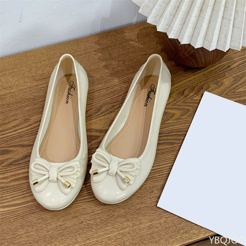 Chaussures plates décontractées pour femmes, style ballerines, rétro, en cuir verni, à enfiler, bout