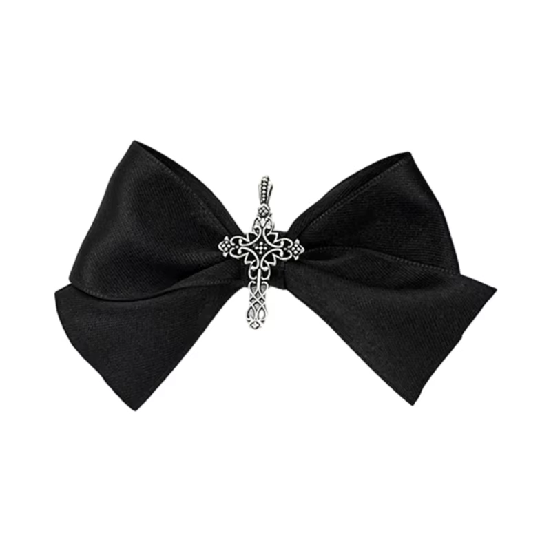 Barrette à cheveux gothique avec nœud en dentelle, coiffure mignonne élégante, épingle à cheveux H7E
