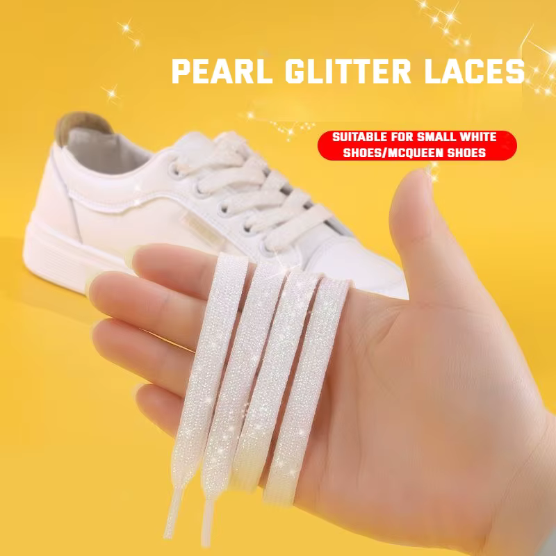 Lacets argentés colorés pailletés lacets blancs de baskets lacets métalliques brillants dorés lacets