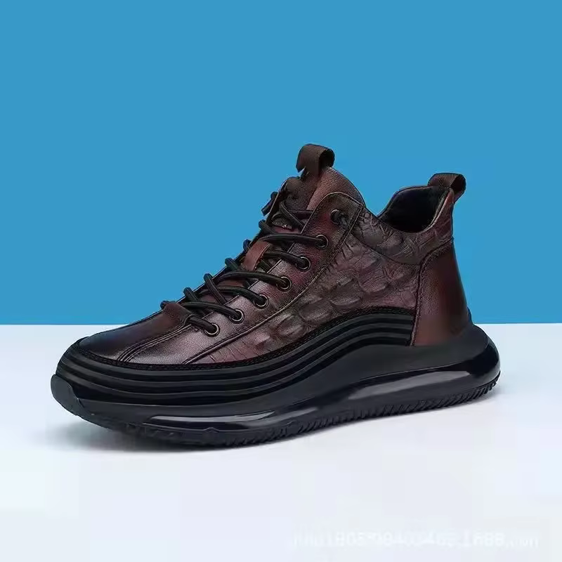 Chaussures vulcanisées pour hommes, baskets de luxe à imprimé Crocodile, décontractées, confortables