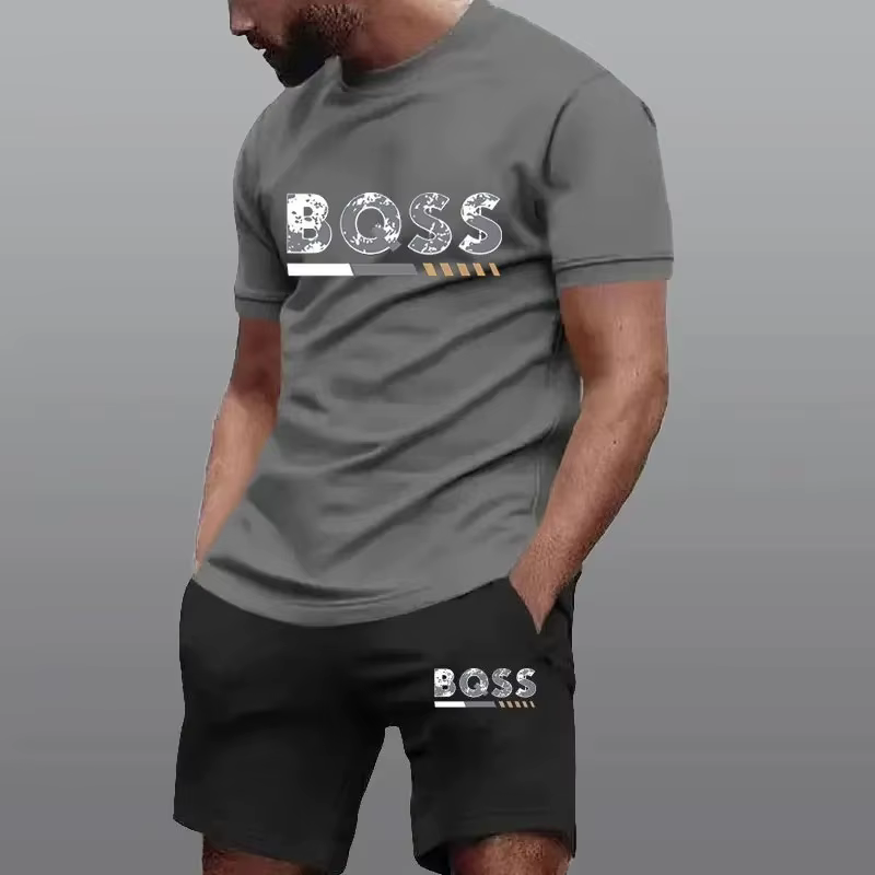 Vêtements de sport d'été pour hommes, ensemble deux pièces, mode, fitness, course à pied, décontract