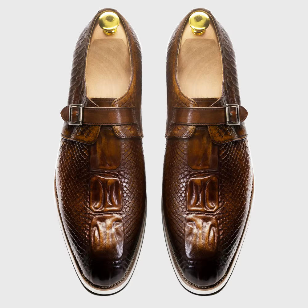 Hommes chaussures décontractées en cuir véritable motif Crocodile chaussure classique pour hommes en