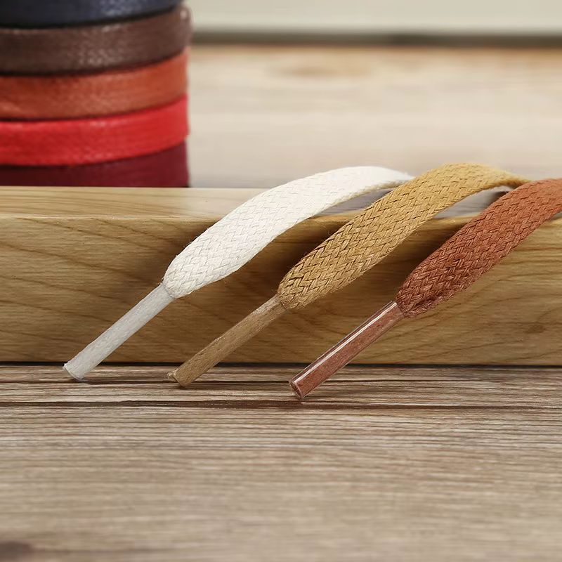 2022 nouveau plat ciré coton lacets de chaussures unisexe bottes baskets décontractées lacet cuir la