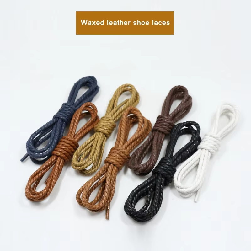 1 paire Shoelce lacets en cuir décontractés lacets ronds cirés chaussures Martin bottes chaussures d