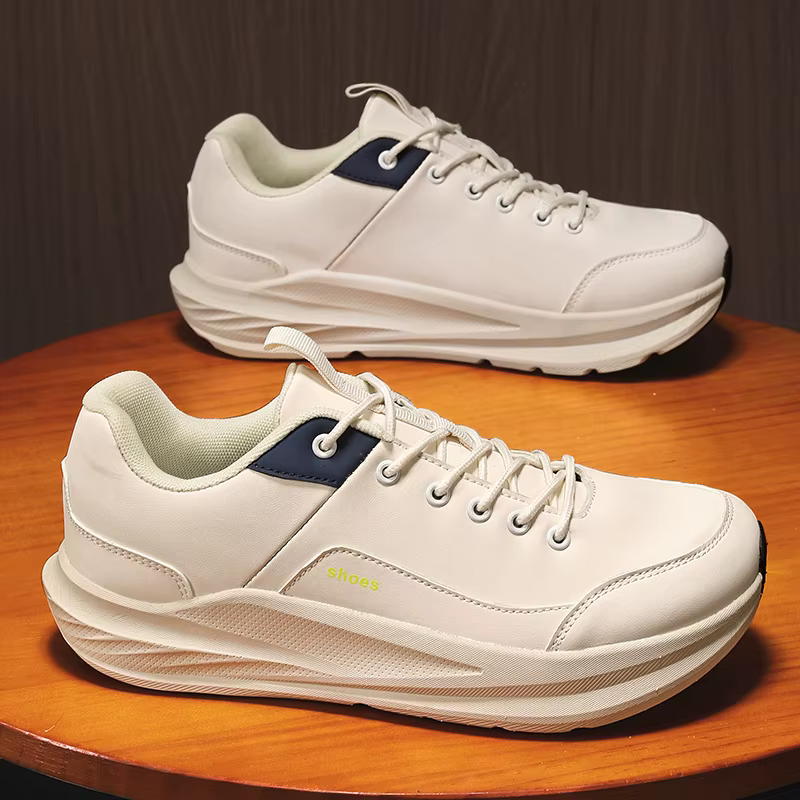 Chaussures larges en cuir pour hommes, automne et hiver, grande taille, noires, semelle épaisse, 4E 