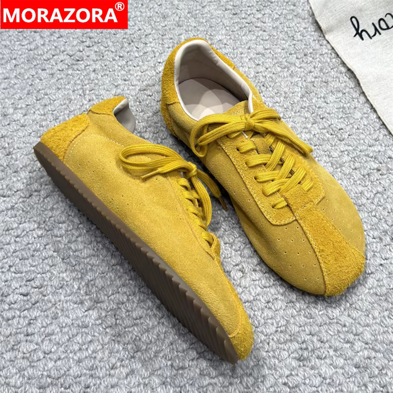 MORAZORA – baskets en cuir de vachette pour femmes, 4 couleurs, baskets décontractées pour dames, ch