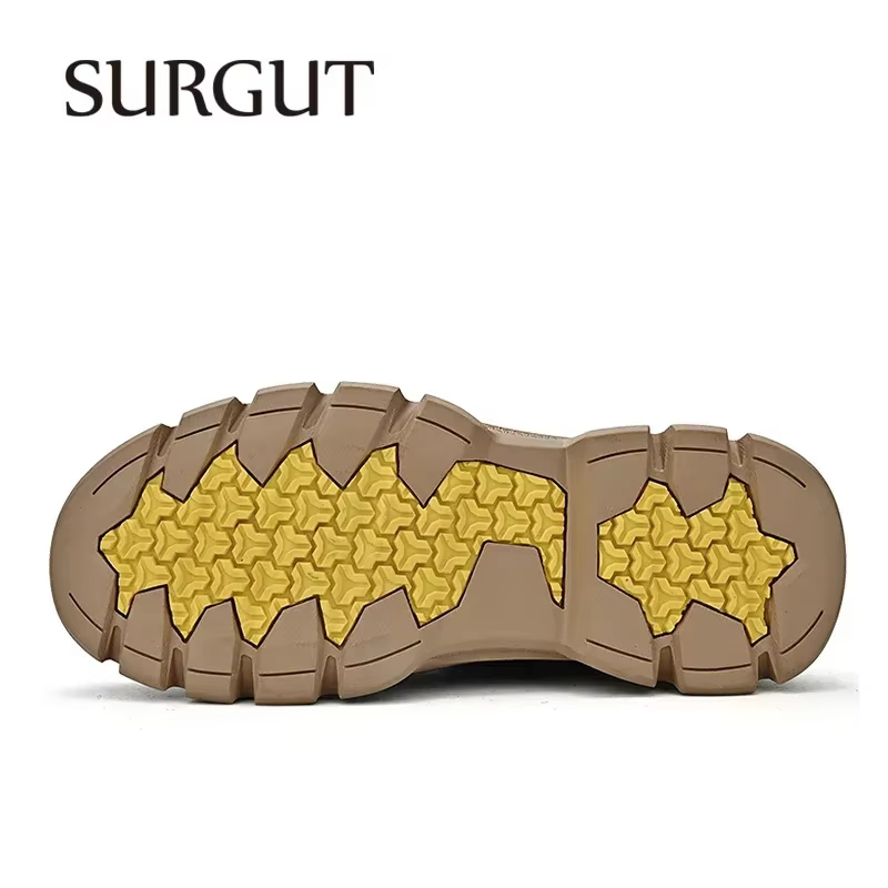 SURGUT bottes en cuir pour hommes 2026 nouvelles bottines de moto rétro à la main de luxe à lacets c
