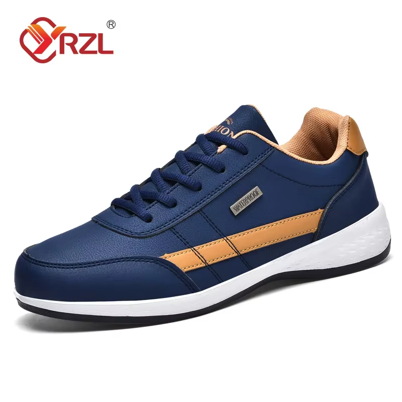YRZL hommes chaussures printemps automne imperméable marche baskets loisirs mâle en cuir chaussures 