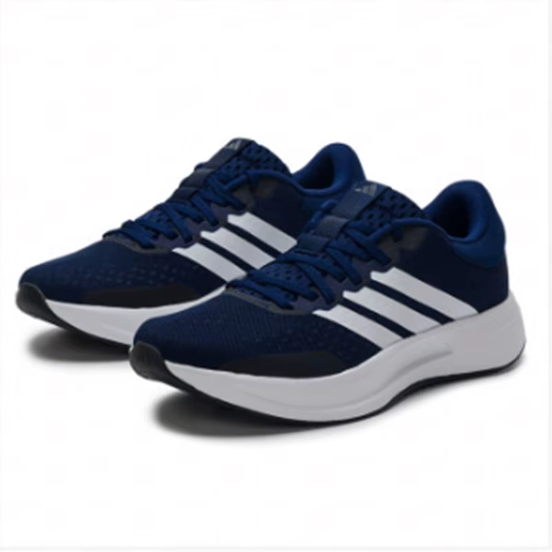 adidas Chaussures de course légères et respirantes en maille bleu marine à trois bandes JR5851