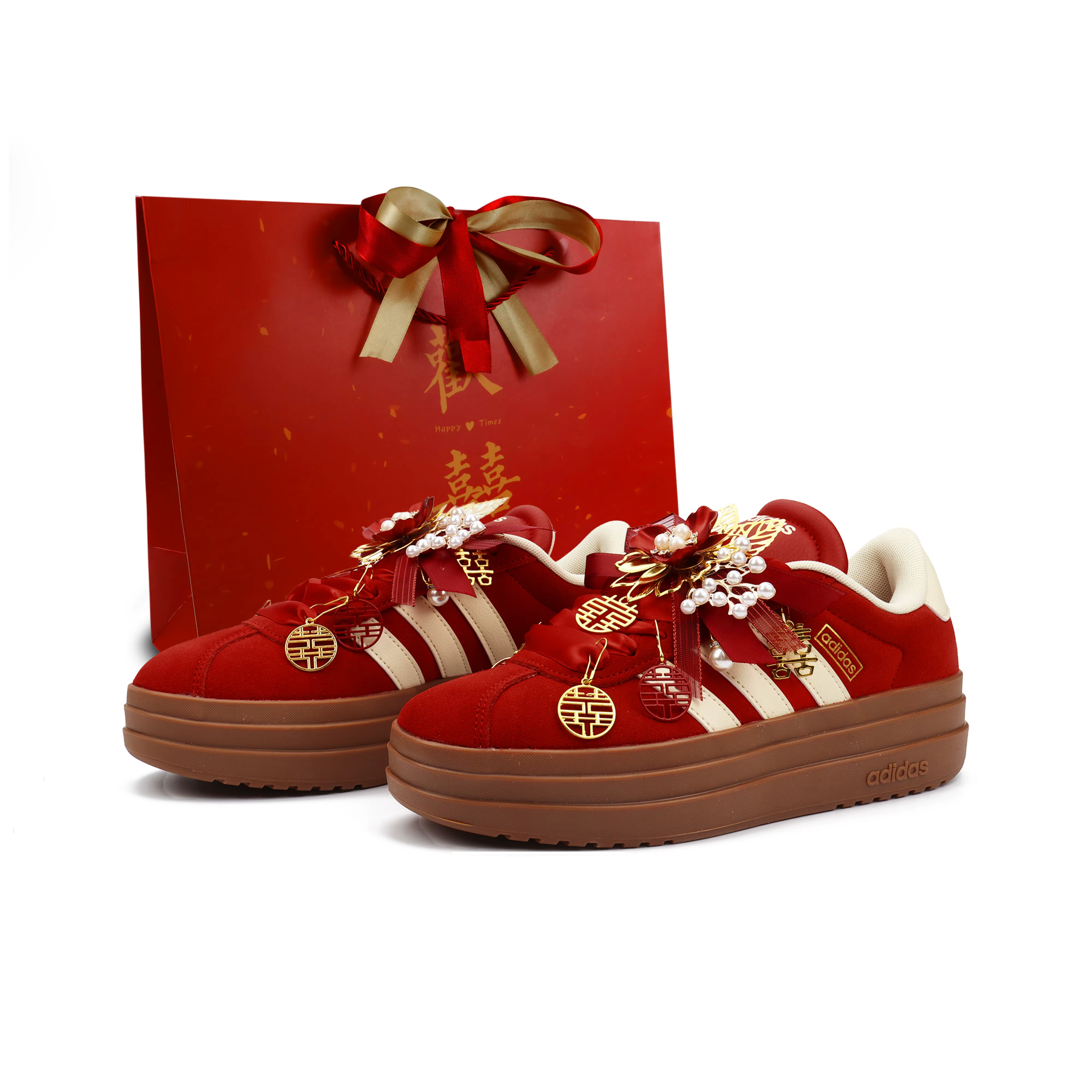 Adidas VL Court Bold Match Made In Heaven Chaussures de skateboard rehaussantes pour femme Rouge