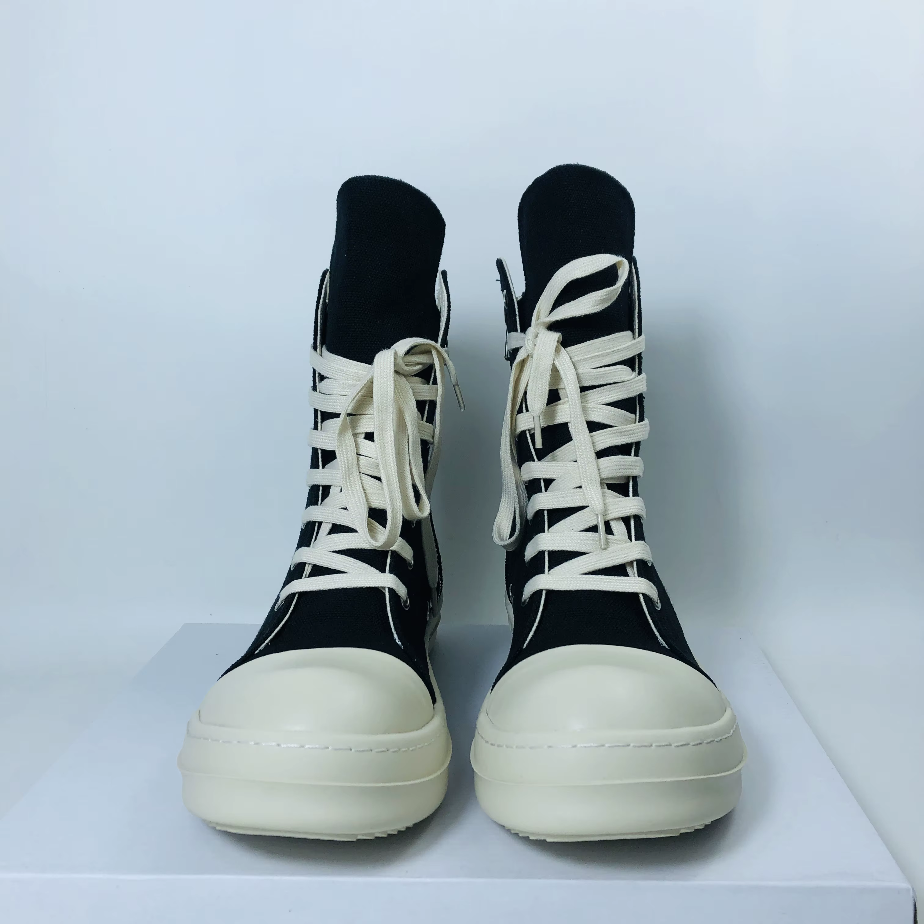 Hommes chaussures hautes décontracté femmes toile baskets à lacets Zip luxe haute rue automne chauss