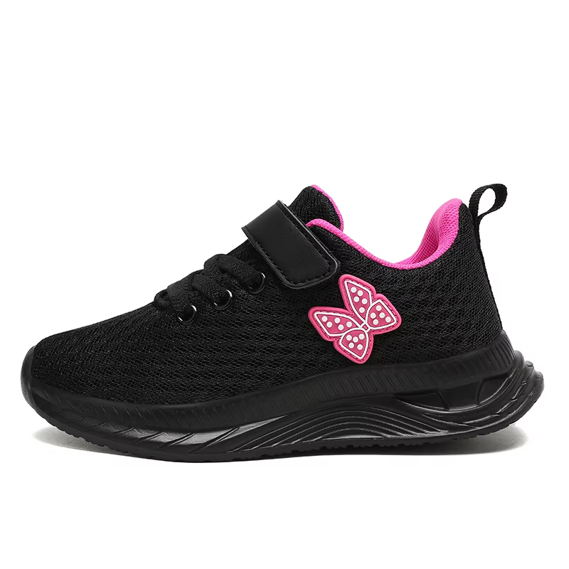 Chaussures de course de sport pour filles avec Velcro, baskets décontractées en maille respirante, c