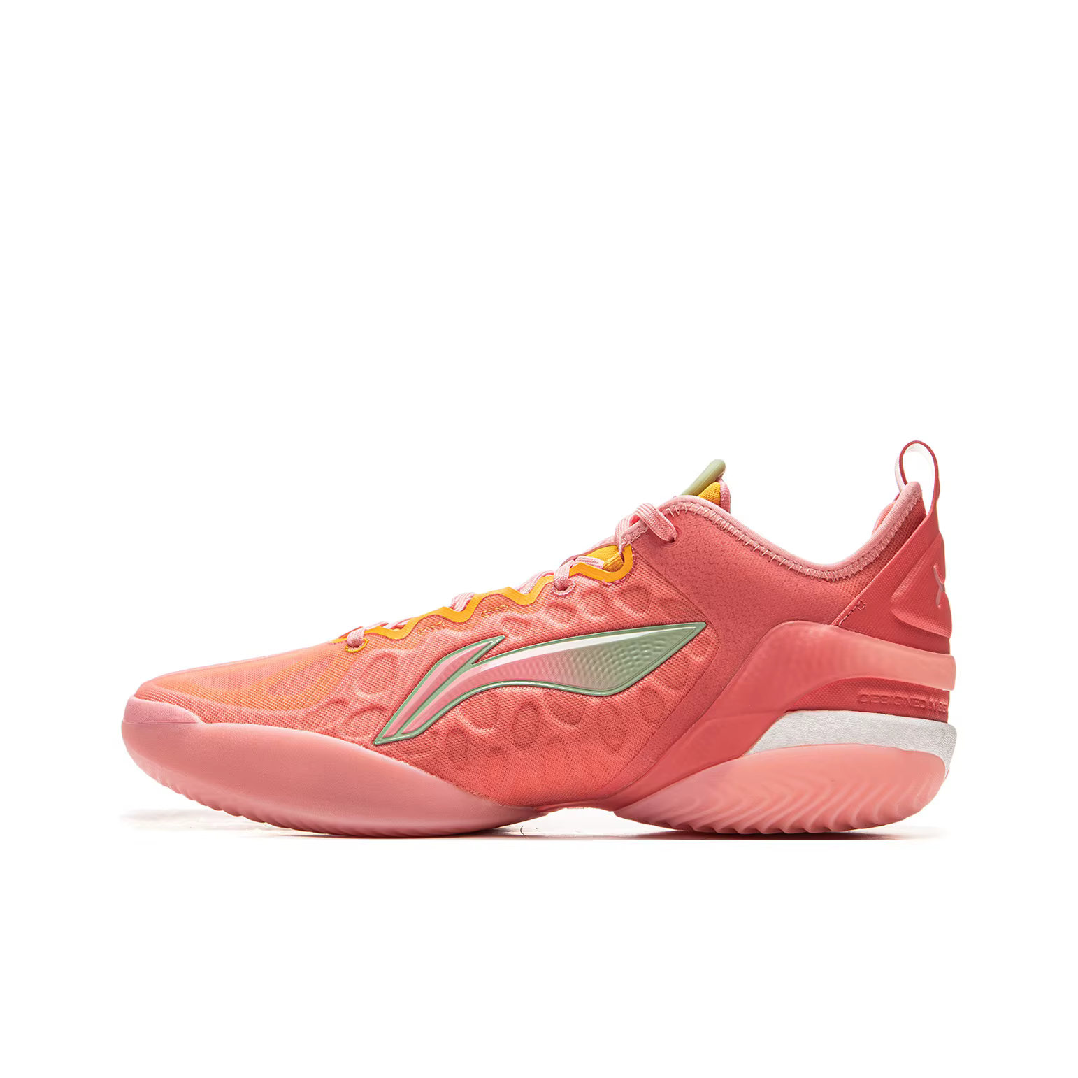 POIZON Li Ning Yushuai 19V2 Chaussures de basket-ball pour hommes à tige basse rose orange ABAV049-1