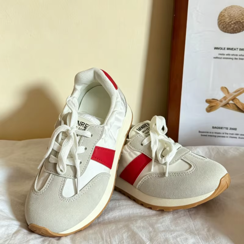 Baskets basses rétro à enfiler pour femmes, chaussures décontractées respirantes à semelle souple po