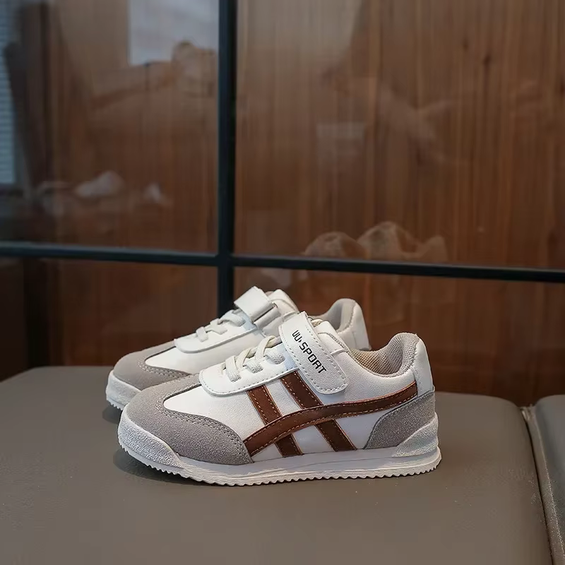 Chaussures de sport pour enfants, colorées, avec coutures, fermeture auto-agrippante, bout rond, sem