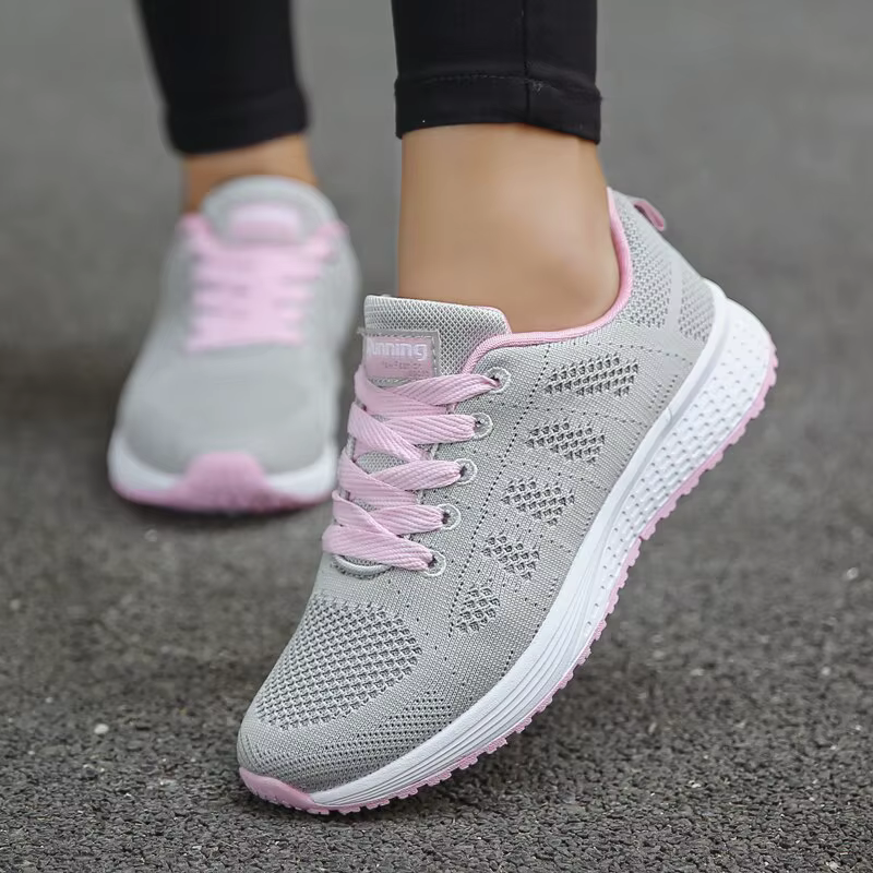 Femmes Chaussures Décontractées Mode Respirant Marche Maille FlatShoesSneakers Blanc Femme Chaussure