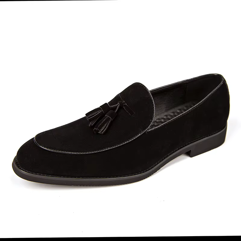 Mocassins de loisirs sans lacet chaussures de marche pour hommes mocassins en cuir suédé de vache po