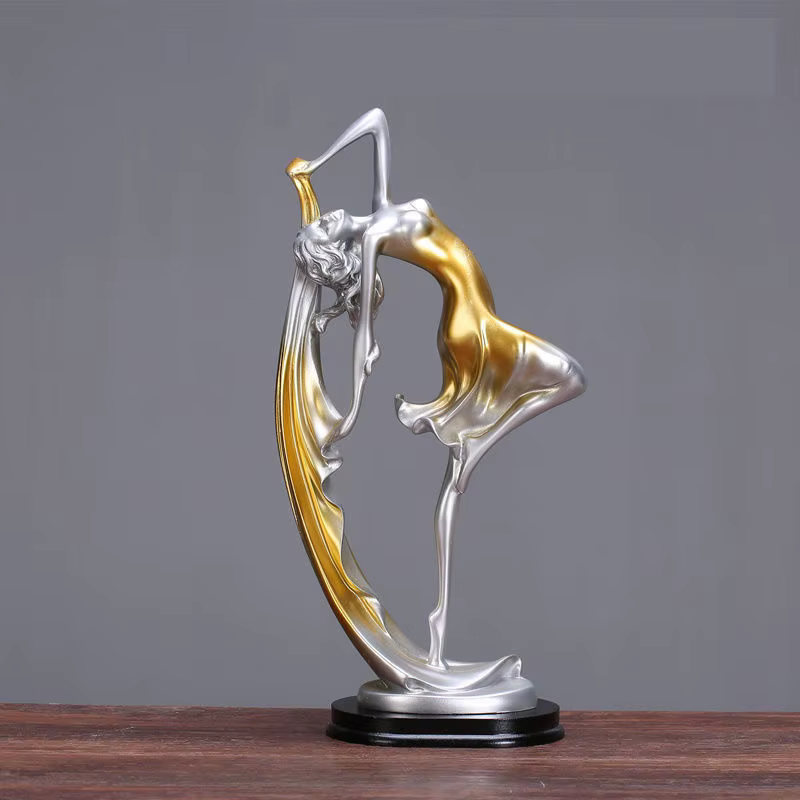 Statue de figurine de fille dansante, Sculptures de Ballet modernes, artisanat en résine, décoration