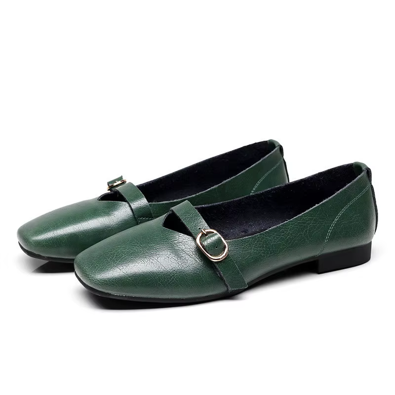 AIYUQI-Chaussures Plates en Cuir group pour Femme, Souliers Confortables et Décontractés, Grande Tai