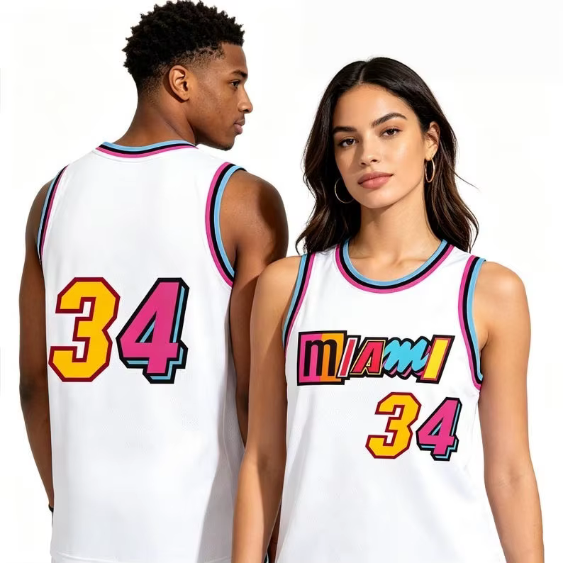 Nouveau Maillot de Collection Concept Miami 2026 pour Fans de Basketball – Gilet Sportif 3D à Séchag
