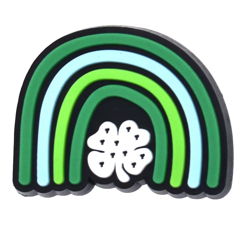 Breloques de chaussures vertes pour accessoires Crocs, 1 pièce, épingles, décoration de St. Patrick,