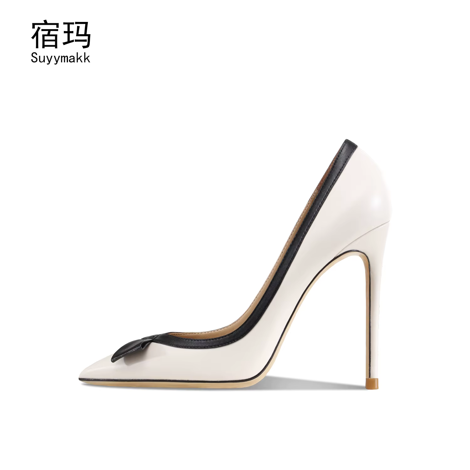 Escarpins pointus à talons hauts avec nœud papillon pour femmes, chaussures de luxe pour dames, robe