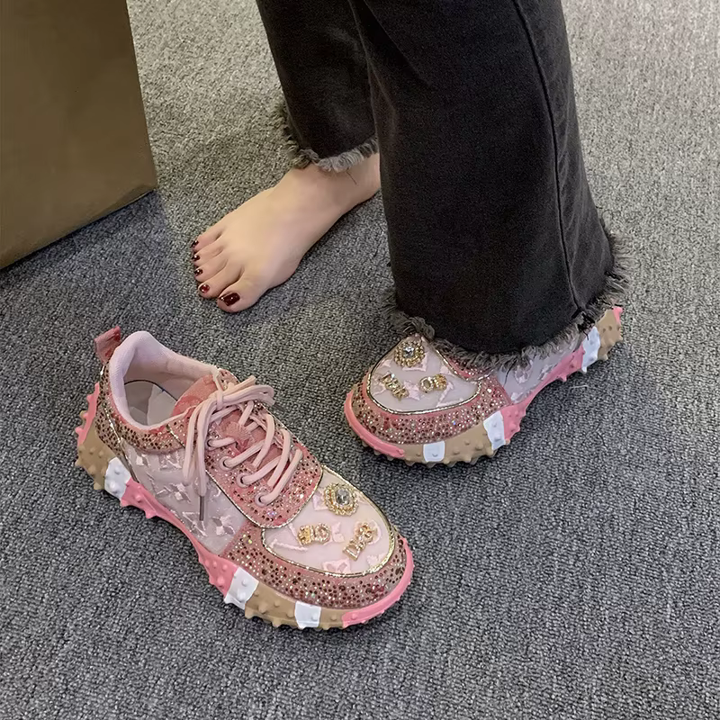 Baskets de tennis décontractées pour femmes, chaussures à bas optiques en biscuits, chaussures de ma