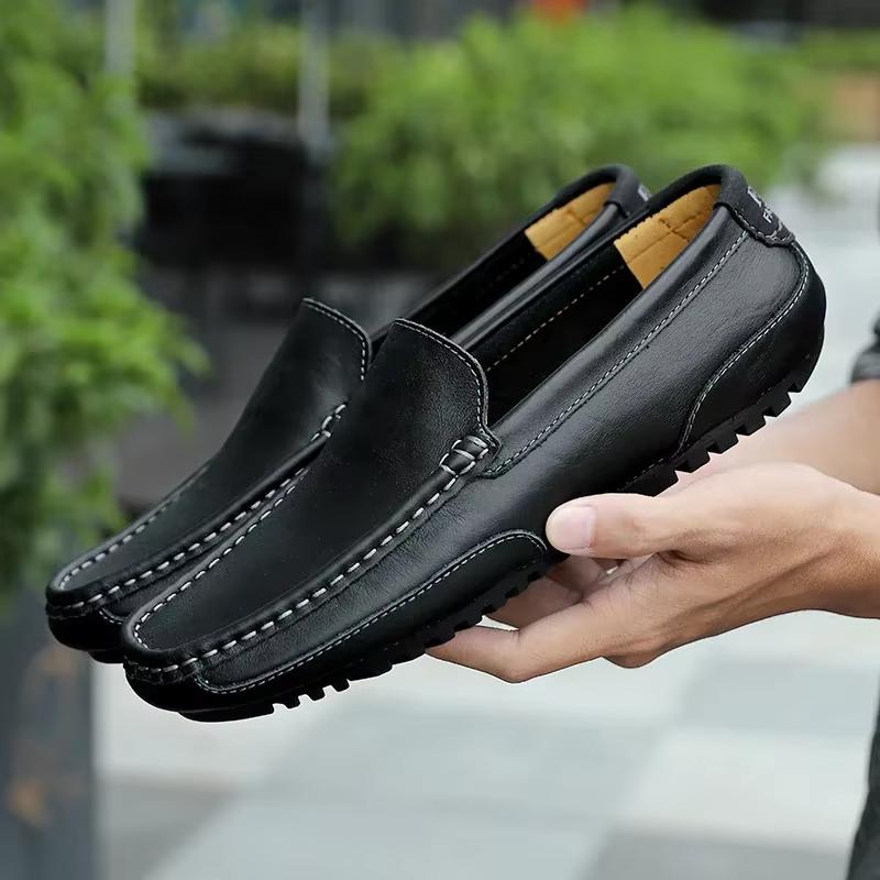 Nouvelles Mocassins en Cuir Respirantes pour Hommes – Chaussures Décontractées et Habillées Italienn